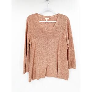 Eileen Fisher Brown Cotton Bell Sleeve‎ Sweater Lightweight Size M